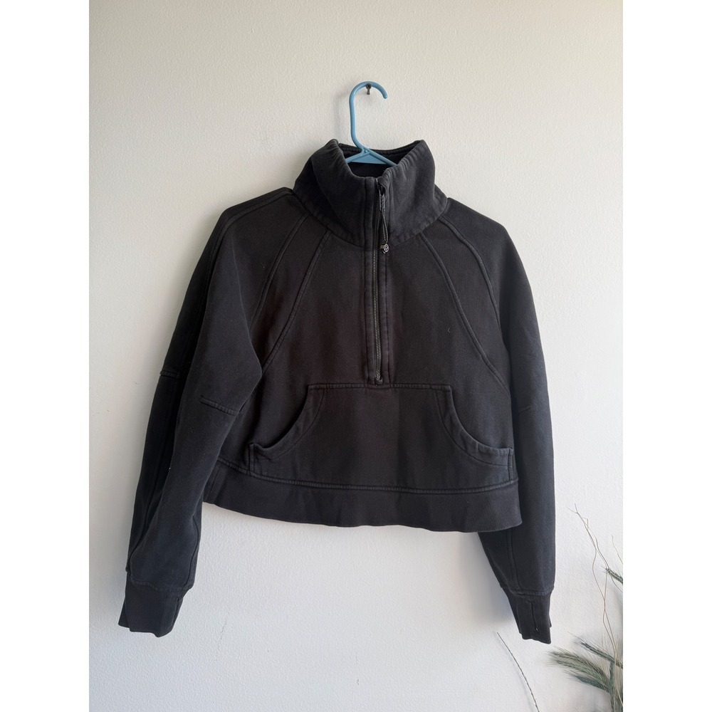 Lululemon Scuba Oversized Half Zip Hoodie Black XS/S Cropped Funnel NeckPullover